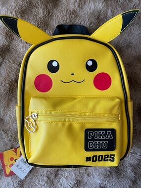 Pikachu Yellow Kids Backpack with Ear Details